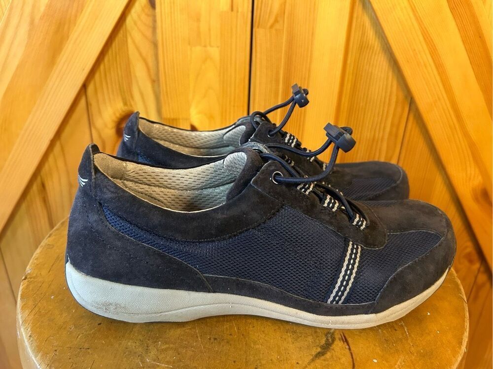 Dansko Helen Women's Shoes 37/6.5 Blue Suede Comfort Sneakers